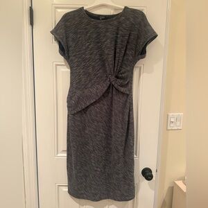 Jones New York Heather Gray Asymmetrical Knot Dress - Size Medium